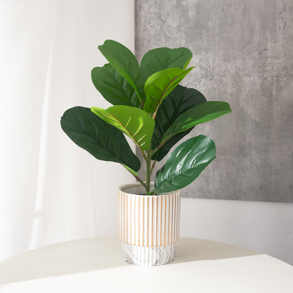 Ficus Lyrata Tree - 38cm 9 garfos plantas artificiais ficus