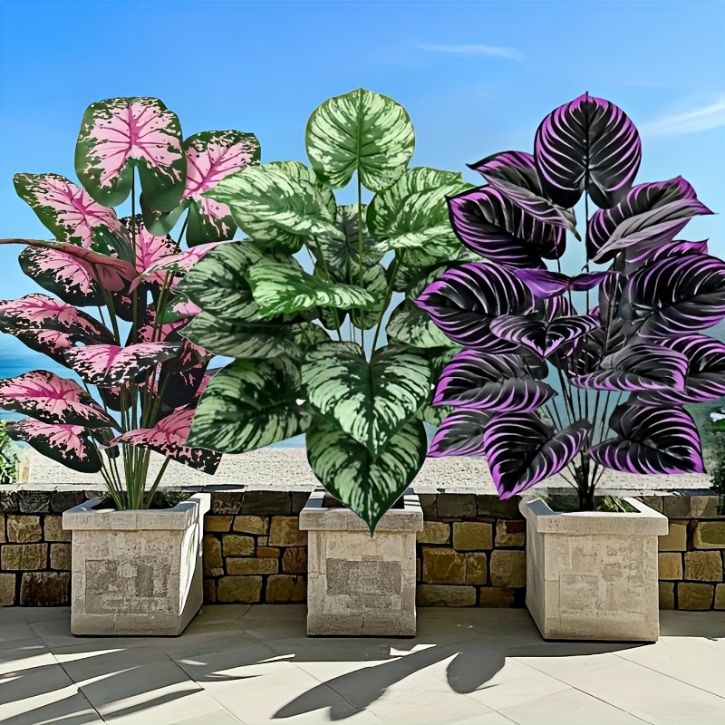 Monstera Adansonii - Conjunto de plantas verdes artificiais grandes,